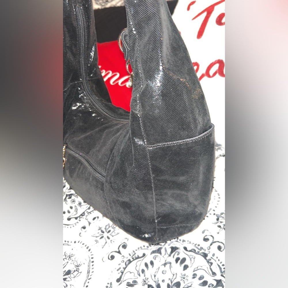 Black Shiny hobo Handbag